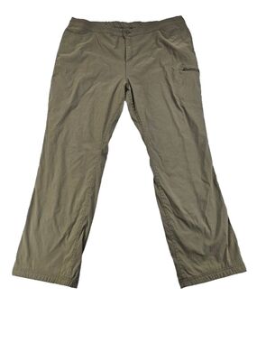 Eddie Bauer Fleece Lined Cargo Pants Women's XXL Olive Army Green Hiking Winter